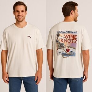Tommy Bahama “Wine Knot?” Tee Marlin Logo Nautical XL White ARC